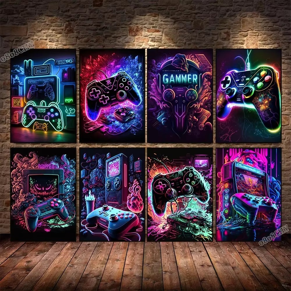 Esports Gaming Poster - Gioco al neon Dipinti su tela