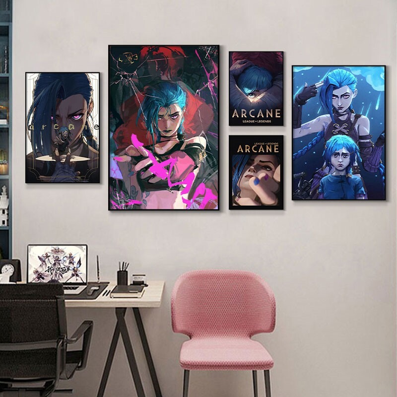 Esports Gaming Poster - Poster Arcane Jinx Close-Up su Tela