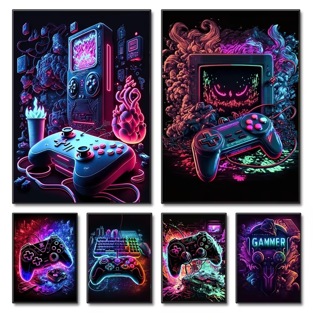 Gioco al neon Dipinti su tela  - Esports Gaming Poster recensione e prezzo
