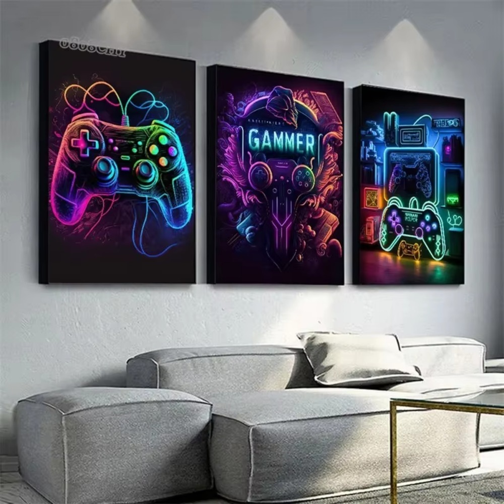Gioco al neon Dipinti su tela  - Esports Gaming Poster recensione e prezzo