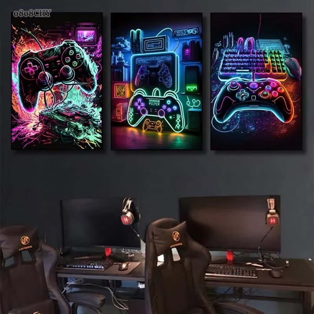 Gioco al neon Dipinti su tela  - Esports Gaming Poster recensione e prezzo